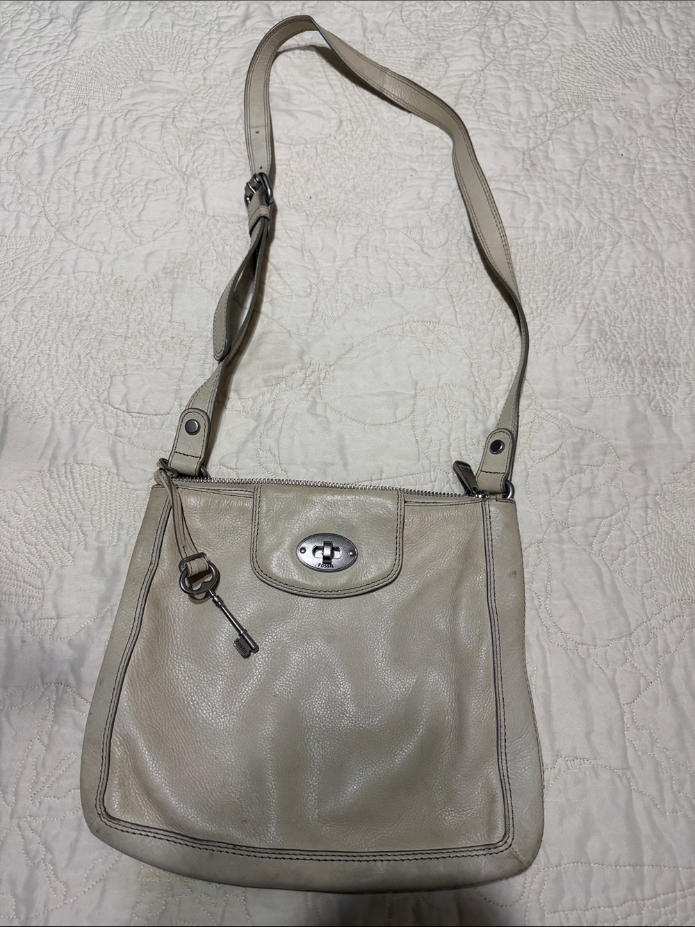 Fossil leather crossbody bag
